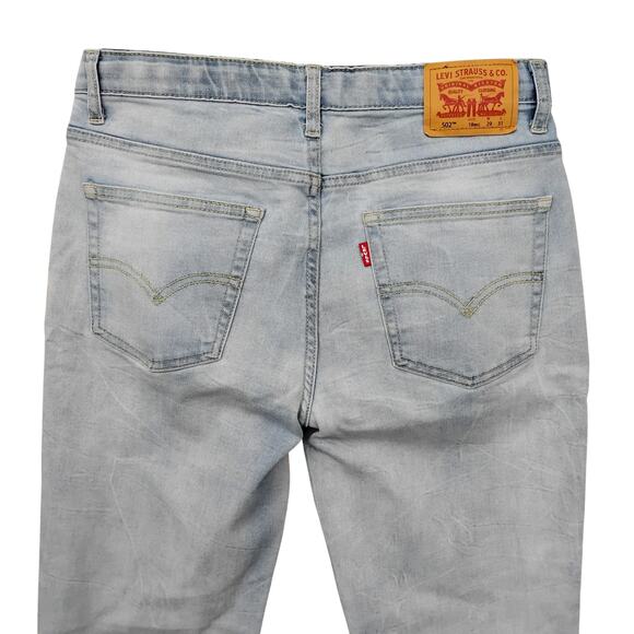 Levi's 502 Jeans Size 18 (29x31) Light Blue Wash Straight Leg - Picture 4 of 7